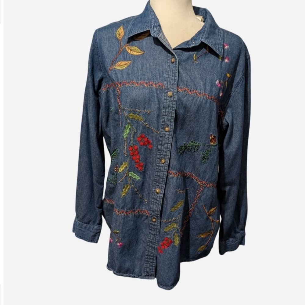Pre-owned Vintage Bobbie Brooks Blue Denim Top